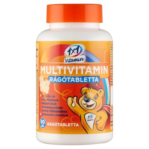 1X1 Vitaday multivitamin rágótabletta narancs mackó formájú 90x
