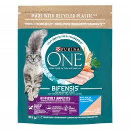   Purina One Difficult Appetite száraz macskaeledel tőkehallal és pisztránggal (800 g)