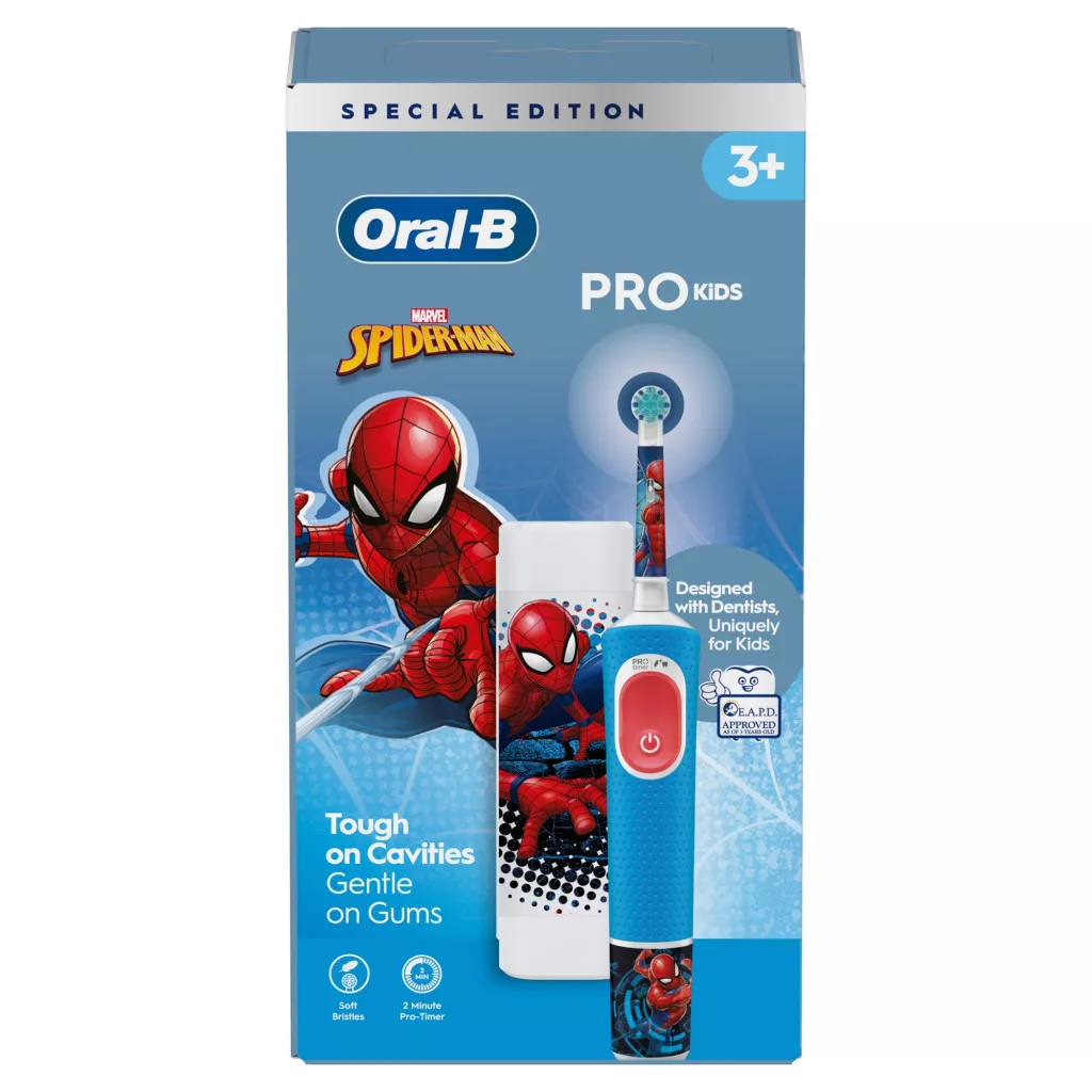 Oral-B Kids Pókember elektromos fogkefe utazótokkal