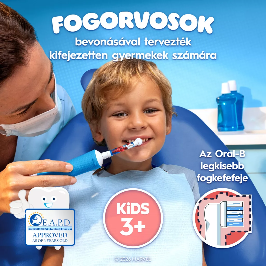 Oral-B Kids Pókember elektromos fogkefe utazótokkal