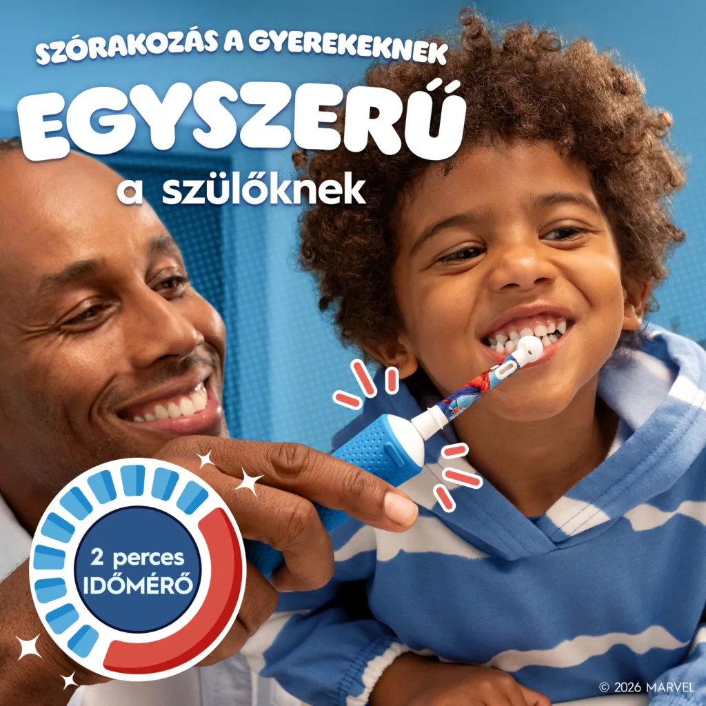 Oral-B Kids Pókember elektromos fogkefe utazótokkal