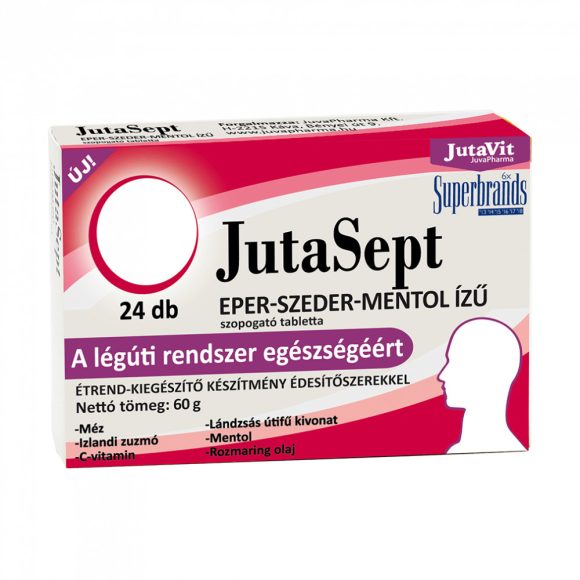 JutaVit Jutasept eper-szeder-mentol ízű szopogató tabletta (24 db)
