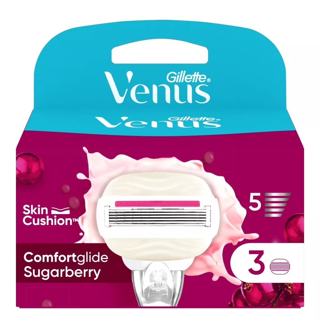 Gillette Venus ComfortGlide Miami női borotvabetét Sugarberry illattal (3 db)