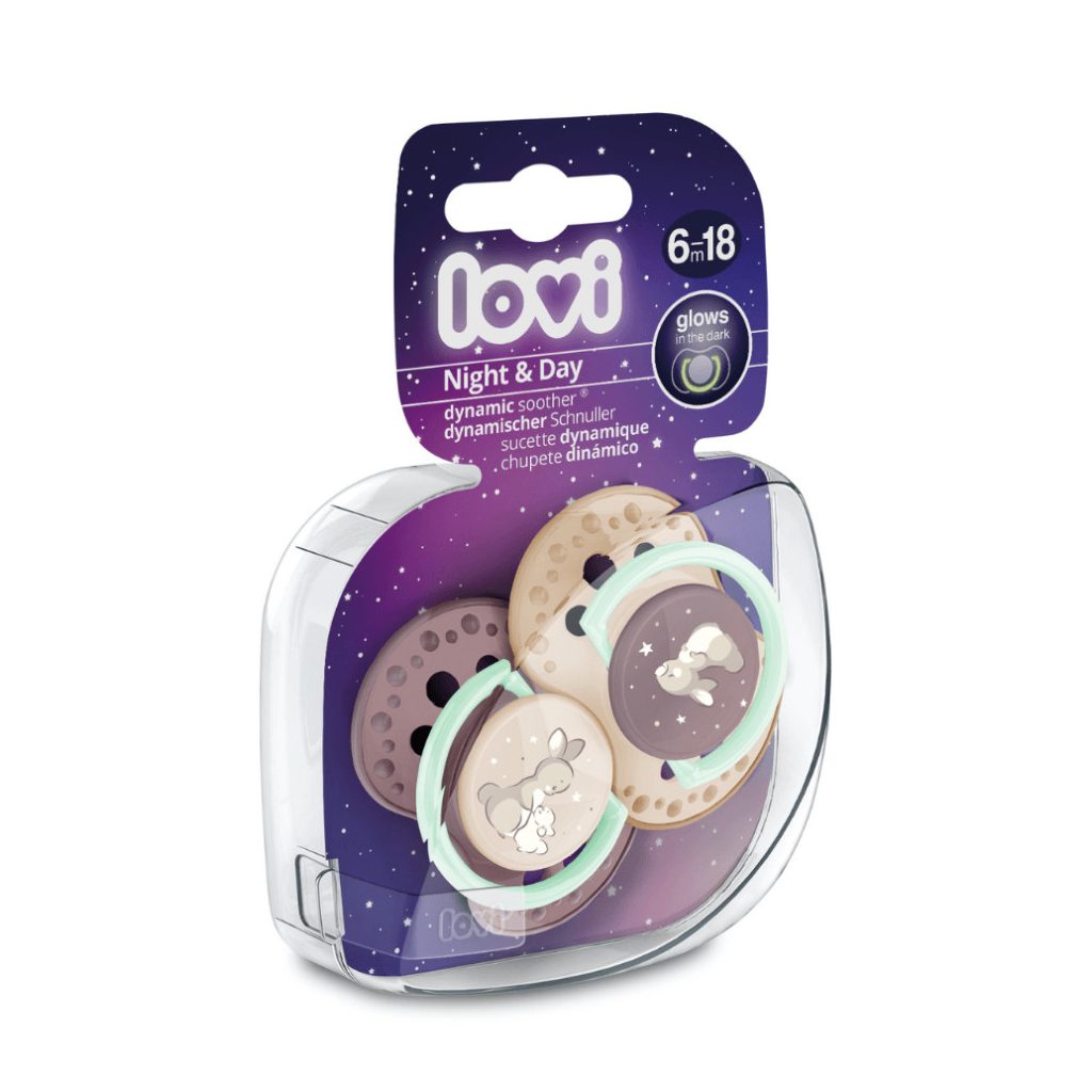 LOVI Dinamikus nyugtató cumi Night&Day 6-18 hó, 2 db (lány)