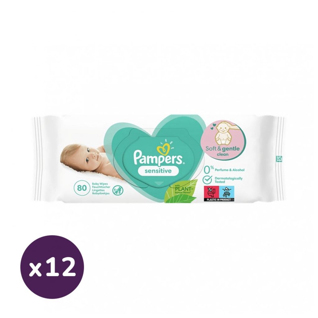 Pampers Sensitive nedves törlőkendő 12x80 db