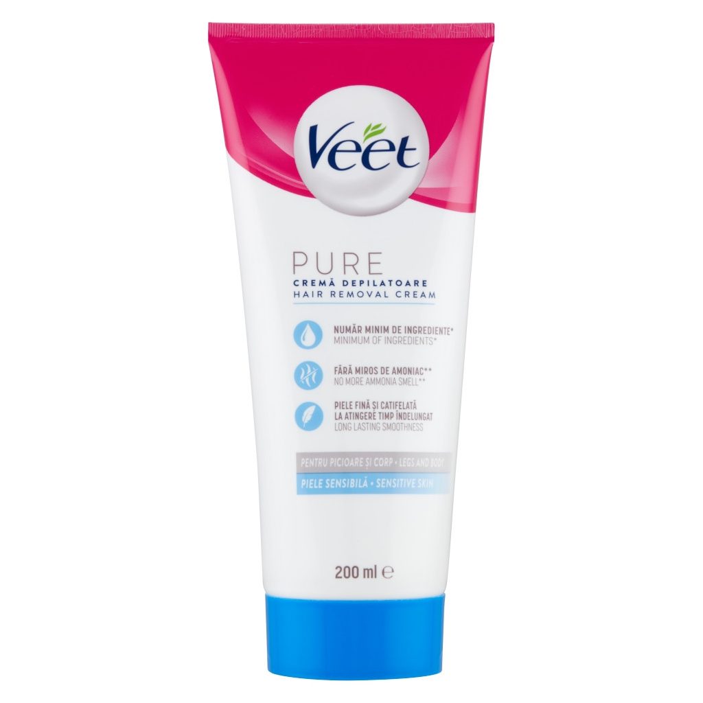 Veet Pure szőrtelenítő krém lábra és testre érzékeny bőrre (200 ml)