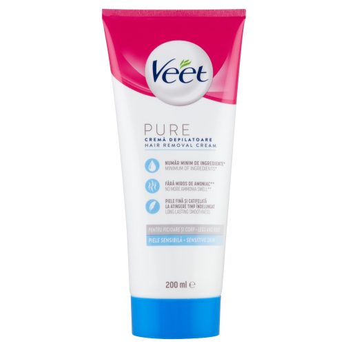 Veet Pure szőrtelenítő krém lábra és testre érzékeny bőrre (200 ml)