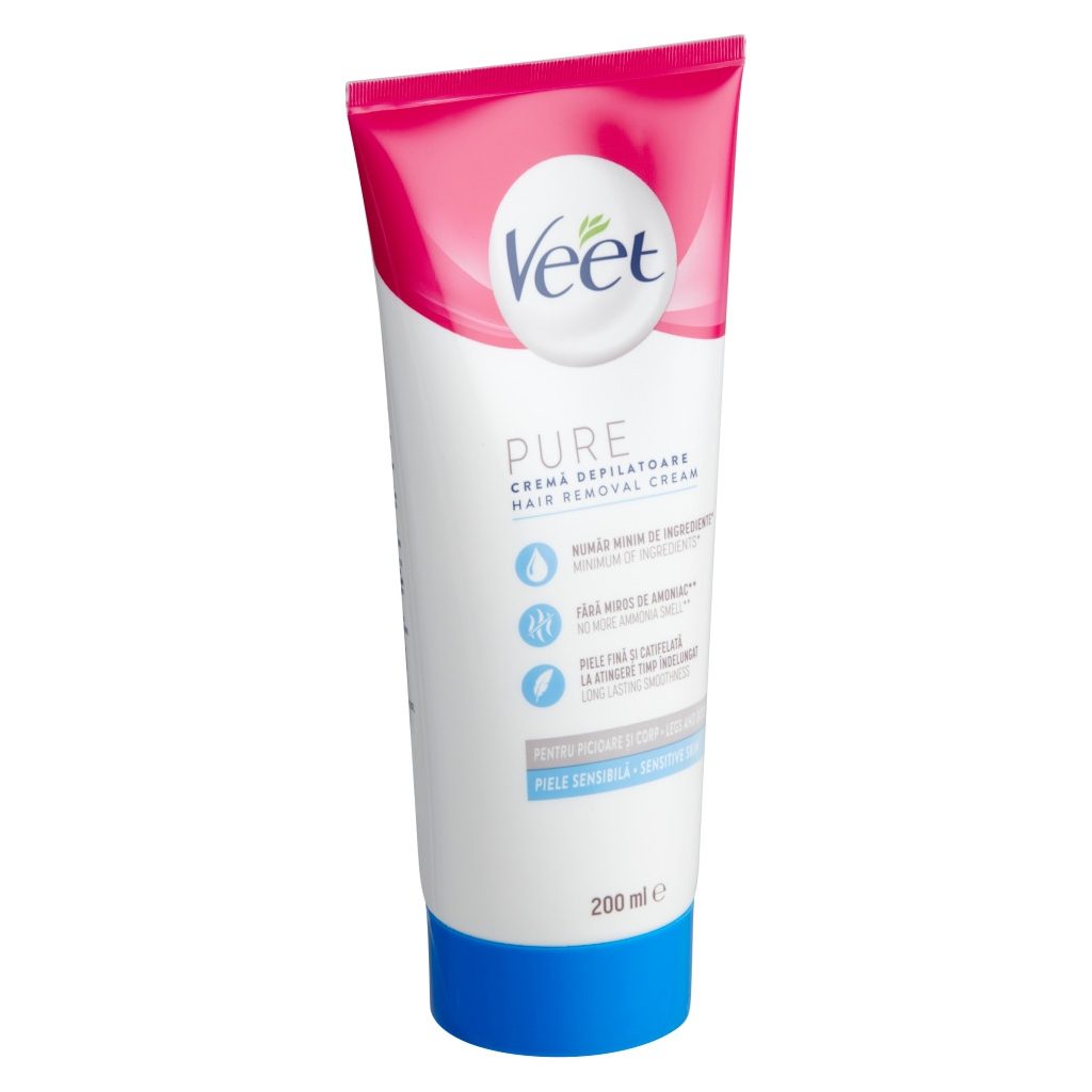 Veet Pure szőrtelenítő krém lábra és testre érzékeny bőrre (200 ml)