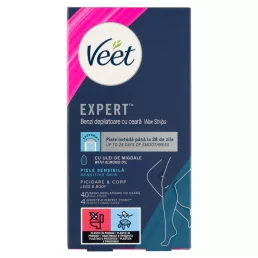  Veet Expert használatra kész hideggyanta szalagok - érzékeny bőrre (40 db)