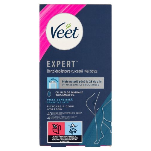 Veet Expert használatra kész hideggyanta szalagok - érzékeny bőrre (40 db)