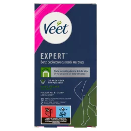   Veet Expert használatra kész hideggyanta szalagok - száraz bőrre (12 db)