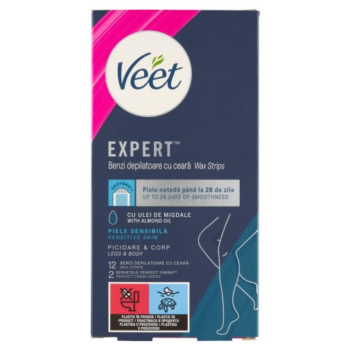 Veet Expert használatra kész hideggyanta szalagok - érzékeny bőrre (12 db)