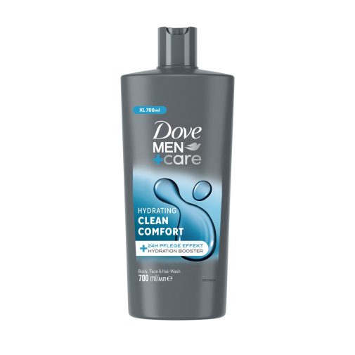 Dove Men+Care Hydrating Clean Comfort tusfürdő testre, arcra, hajra (700 ml)