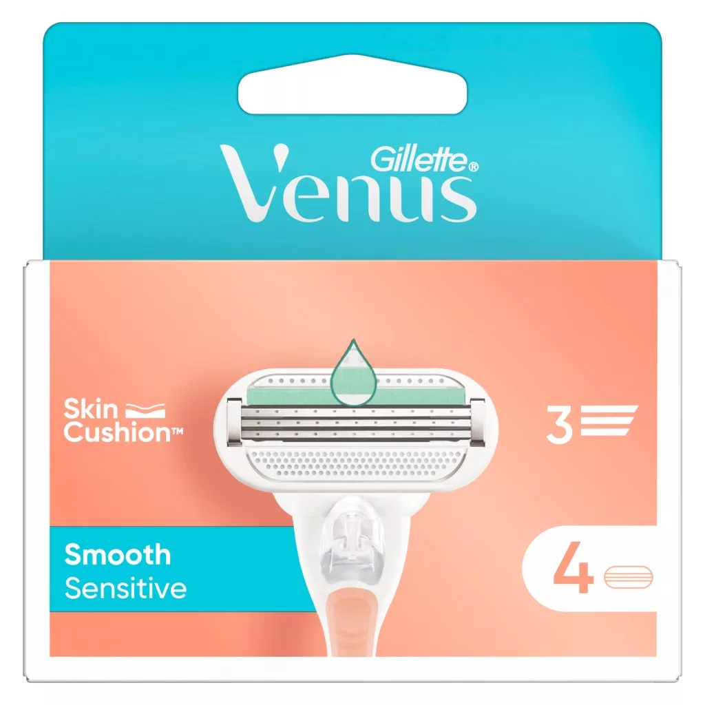 Gillette Venus Smooth Sensitive női borotvabetét/pótfej 3 pengés (4 db)