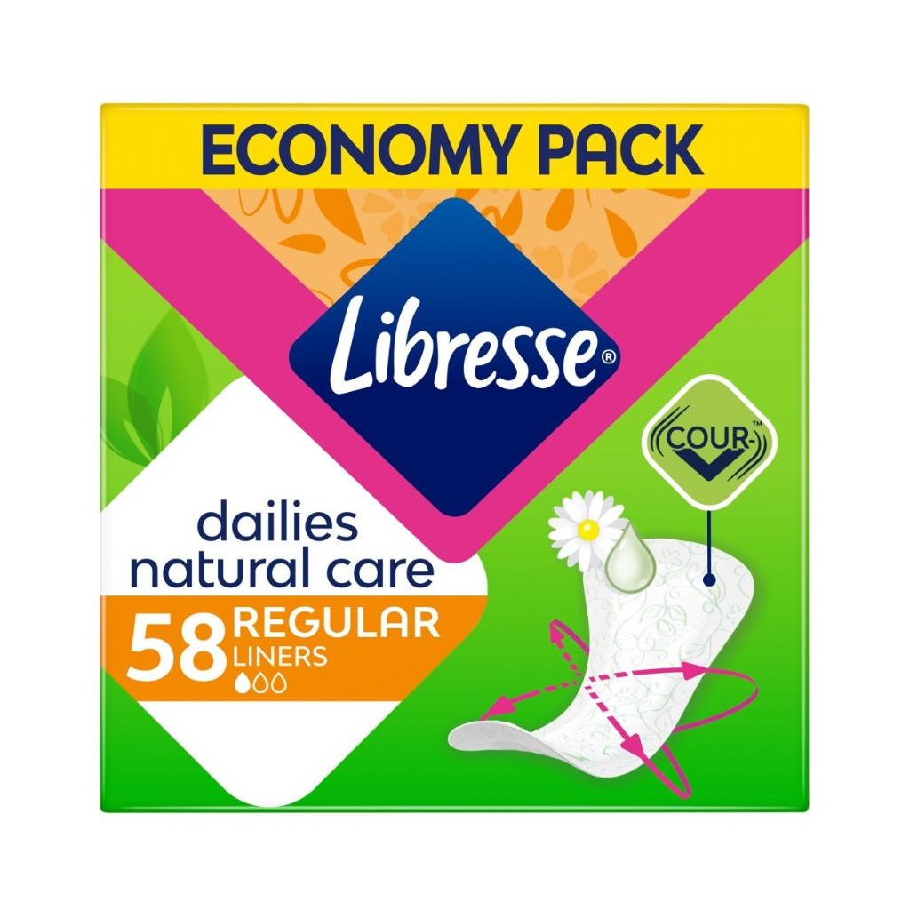 Libresse Natural Care Normal tisztasági betét Economy Pack (58 db)