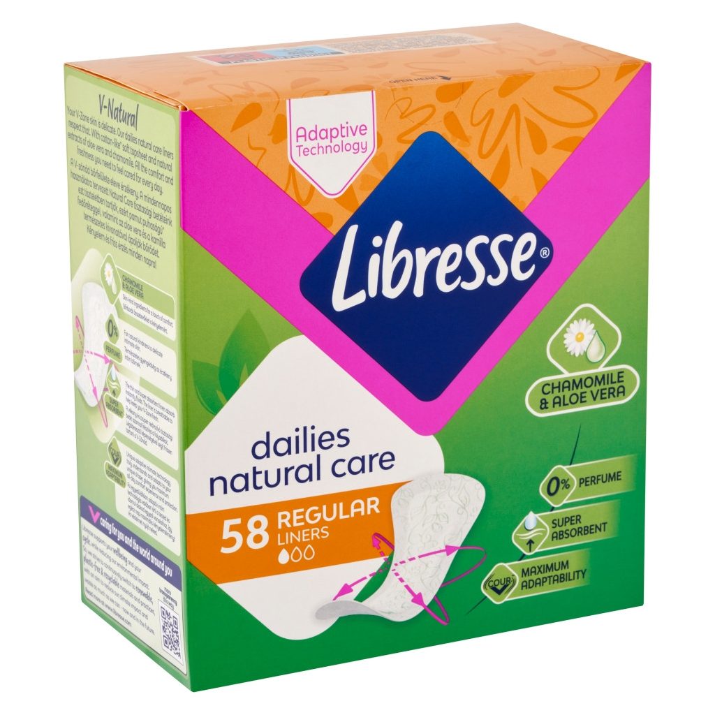 Libresse Natural Care Normal tisztasági betét Economy Pack (58 db)