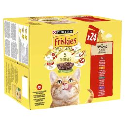  Purina Friskies alutasakos macskaeledel csirkével, marhával, báránnyal és kacsával szószban (24x85 g)