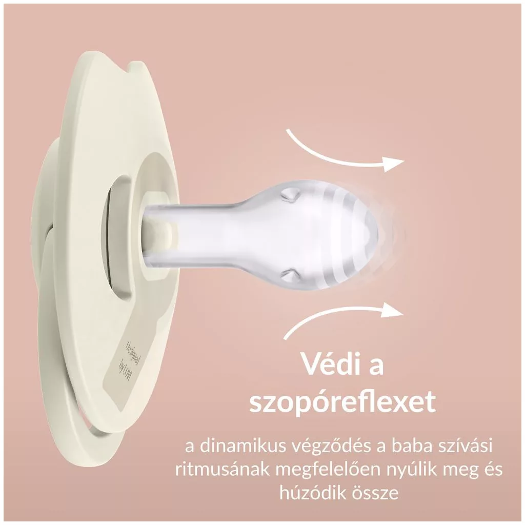 LOVI Világító dinamikus szilikon cumi Prime 0-6hó 1db (púderszín)