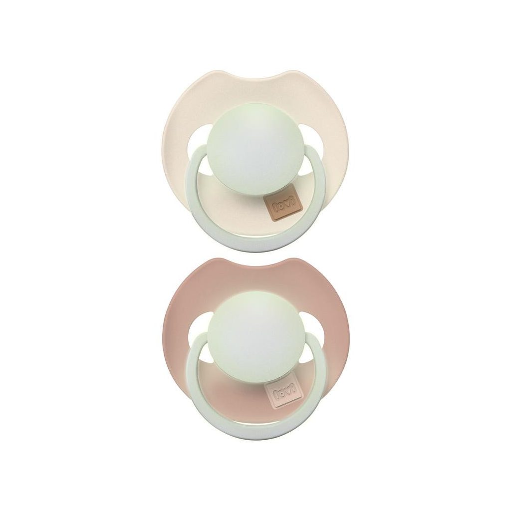 LOVI Világító dinamikus szilikon cumi Prime 18hó 2db (púderszín-bőrszín)