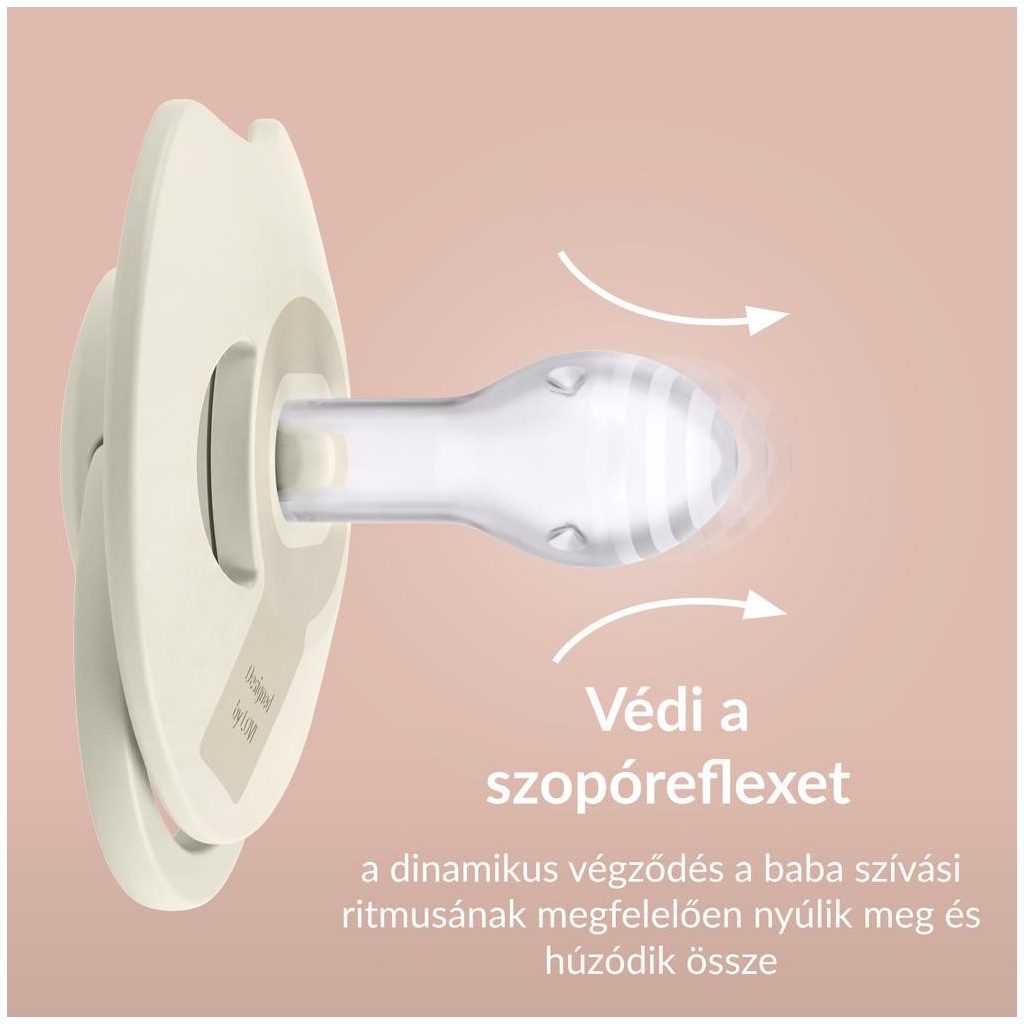 LOVI Világító dinamikus szilikon cumi Prime 18hó 2db (púderszín-bőrszín)
