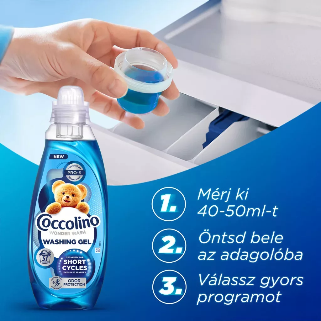 Coccolino Wonder Wash Odor Defence folyékony mosószer 37 mosás (1480 ml)