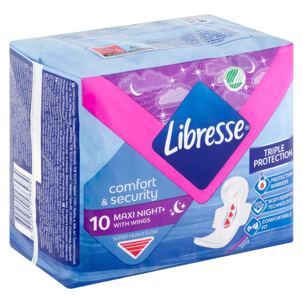Libresse Maxi Goodnight+ Comfort & Security éjszakai egészségügyi betét (10 db)
