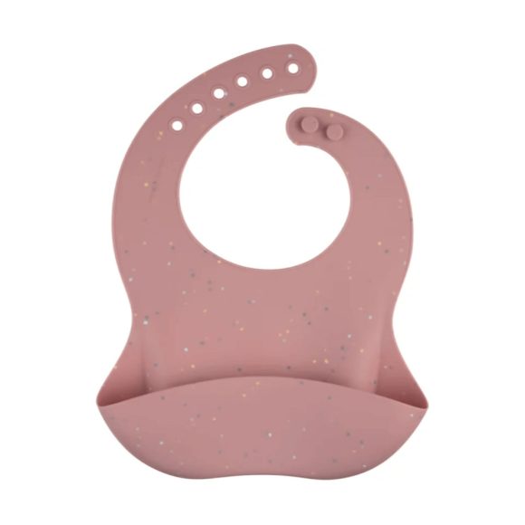 Canpol Babies szilikon előke zsebbel (pink)
