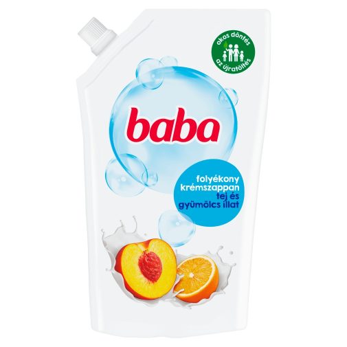 Baba folyékony szappan utántöltő tej és gyümölcs illattal 500 ml