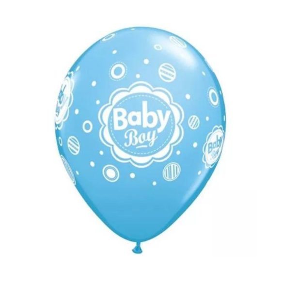 Qualatex Baby boy lufi, kék - 28 cm (6 db)