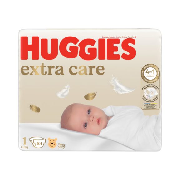 Huggies Extra Care újszülött pelenka 1, 2-5 kg, 84 db