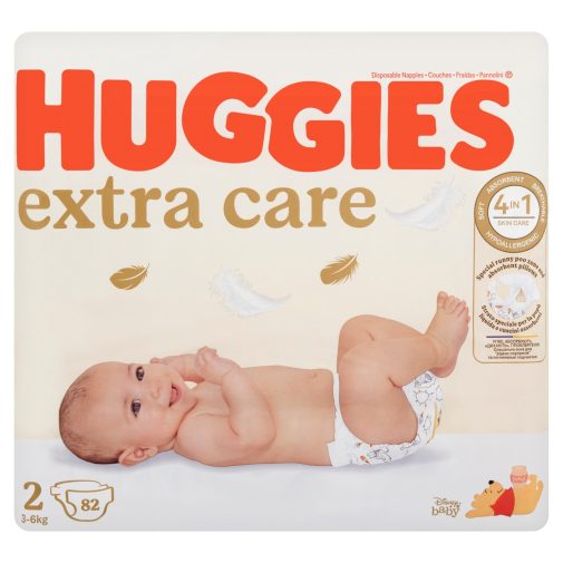Huggies Extra Care újszülött pelenka 2, 3-6 kg, 82 db