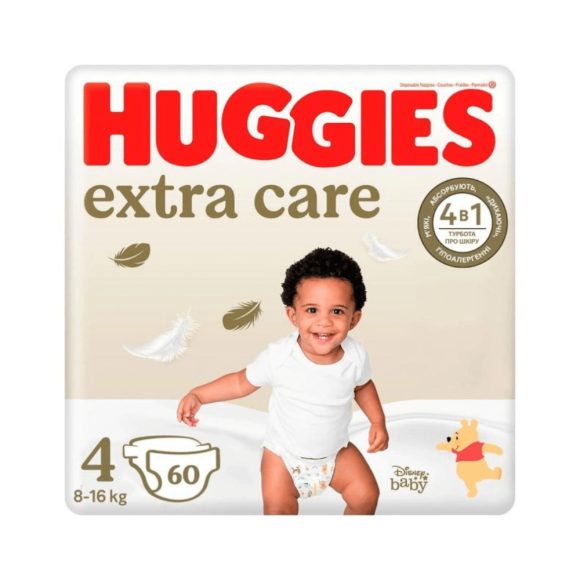 Huggies Extra Care pelenka 4, 8-16 kg, 60 db