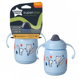   Tommee Tippee Superstar training sippee csőrös itatópohár 300 ml, 6 hó+ (kék)
