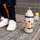 Tommee Tippee Superstar insulated straw szívószálas hőtartó pohár 266 ml, 12 hó+ (bézs)