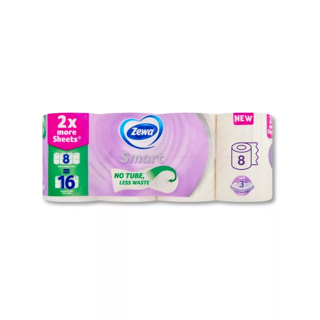 Zewa Smart Coreless gurigamentes toalettpapír 3 rétegű (8 tekercs)