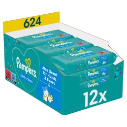 Pampers Fresh Clean nedves törlőkendő 12x52 db