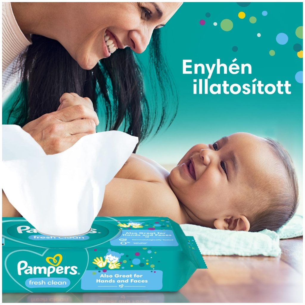 Pampers Fresh Clean nedves törlőkendő 12x52 db
