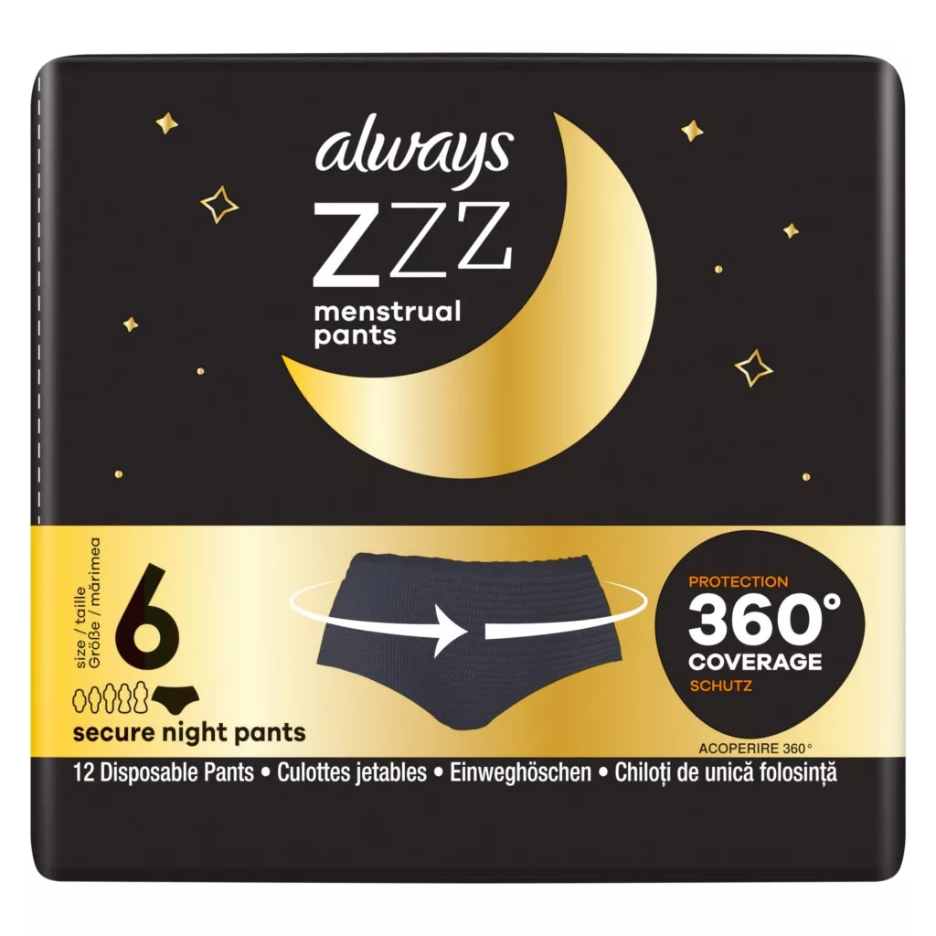 Always Ultra éjszakai eldobható menstruációs bugyi kis/közepes méret (12 db)