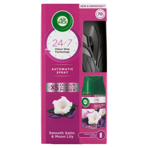 Air Wick Freshmatic Automata Légfrissítő spray készülék, Bársonyos Szatén és Éji Liliom illat (250 ml)