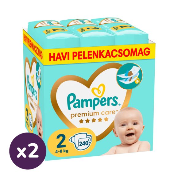 Pampers Premium Care pelenka, Mini 2, 4-8 kg, 1+1, 480 db