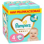   Pampers Premium Care pelenka, Maxi 4, 9-14 kg, HAVI PELENKACSOMAG 168 db