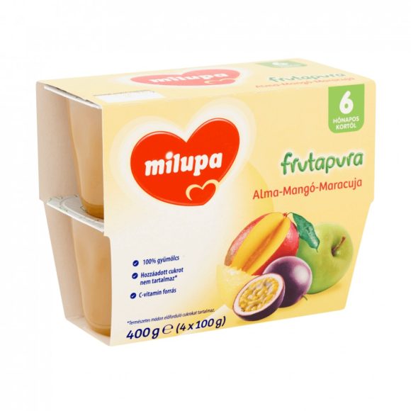 MEGSZŰNT - Milupa Frutapura alma-mangó-maracuja gyümölcspüré 6 hó+ (4x100 g)