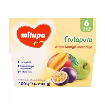 MEGSZŰNT - Milupa Frutapura alma-mangó-maracuja gyümölcspüré 6 hó+ (4x100 g)