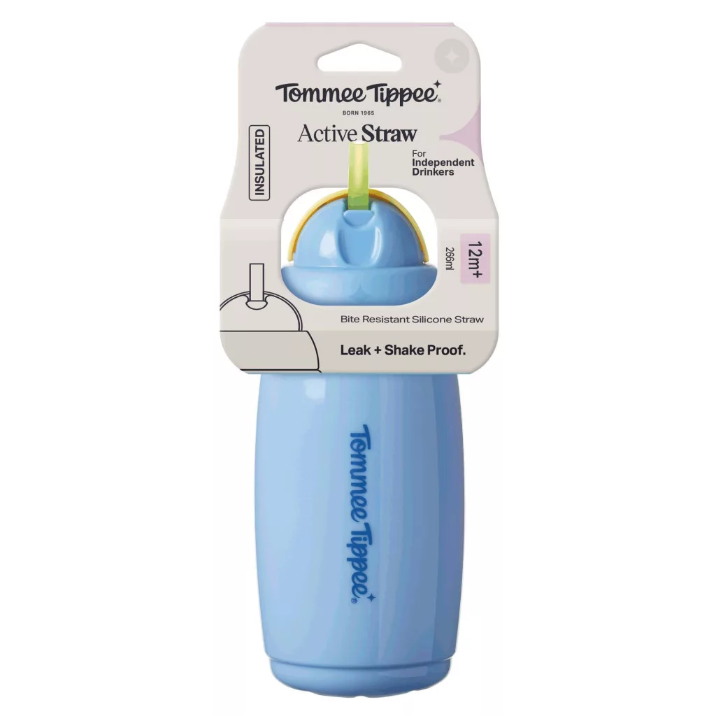 Tommee Tippee Active Straw szívószálas pohár 266 ml, 12 hó+