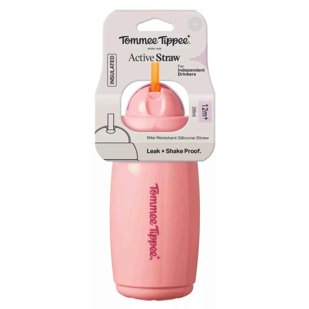 Tommee Tippee Active Straw szívószálas pohár 266 ml, 12 hó+