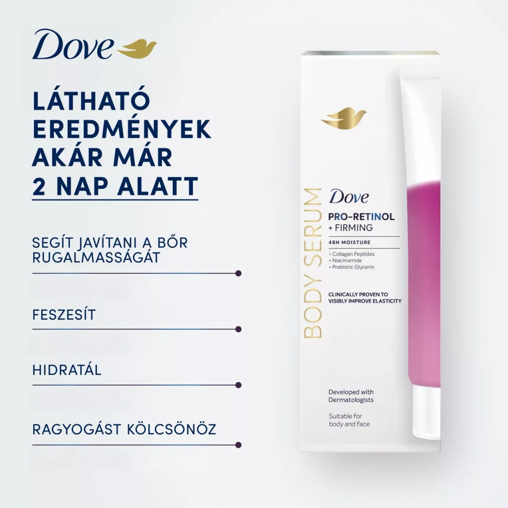 Dove Pro-retinol & Firming testszérum 200 ml + AJÁNDÉK neszeszer táska