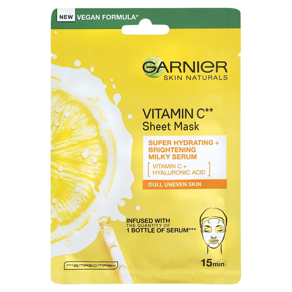 Garnier Skin Naturals Ragyogást adó fátyolmaszk C-vitaminnal (28 g)