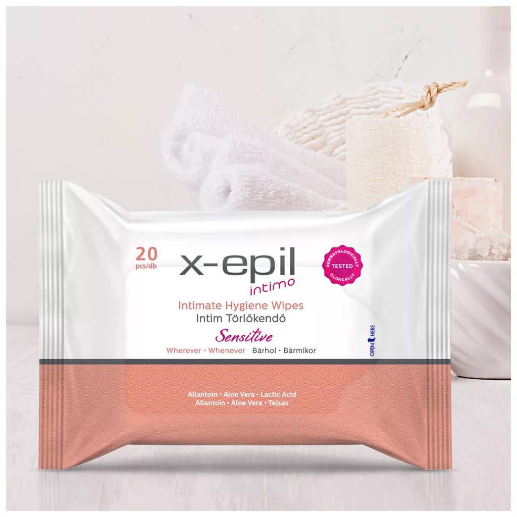 X-Epil Intimo Intim törlőkendő - sensitive (20 db)