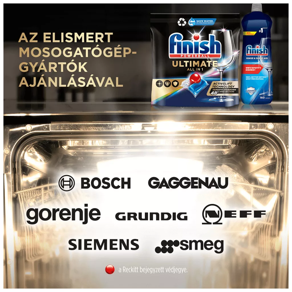 Finish Powerball Ultimate All in 1 mosogatógép-kapszula, regular (30 db)