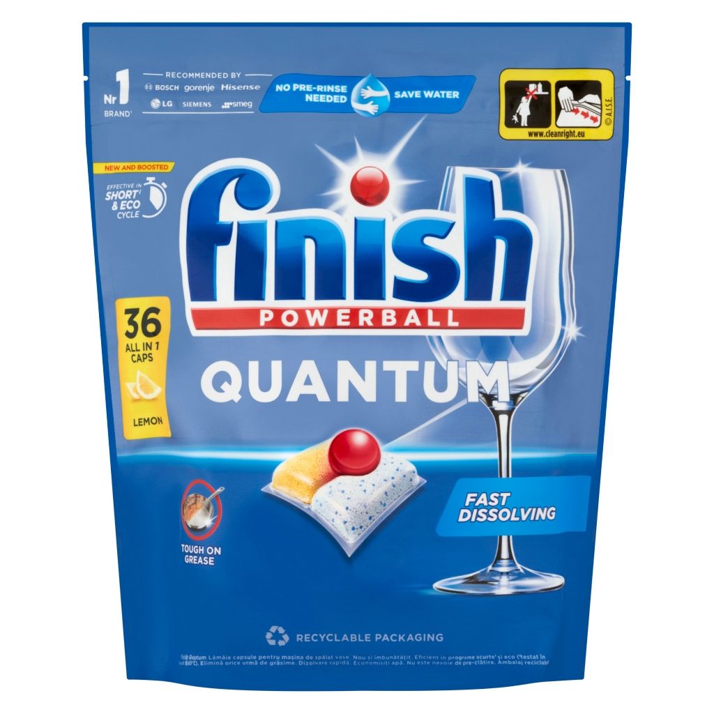 Finish Powerball Quantum All in 1 mosogatógép-kapszula, lemon (36 db)